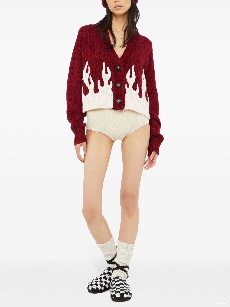 Cheap Alanui flame-motif cardigan Women cropped 0825